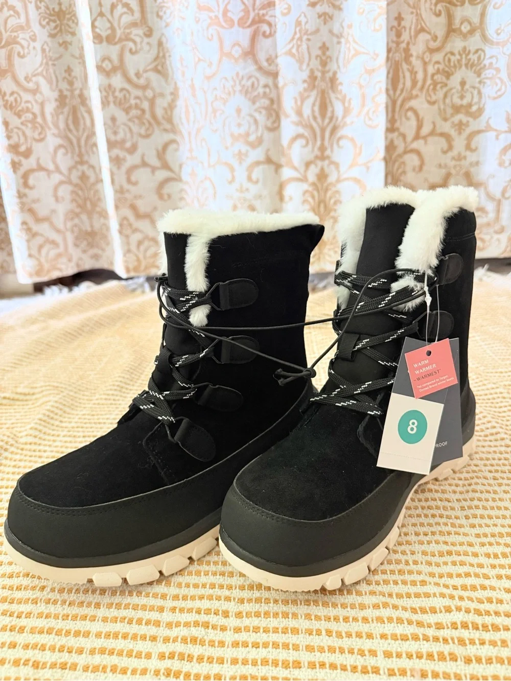 Universal Thread Black Corie Winter Hiker Boots Waterproof NWT